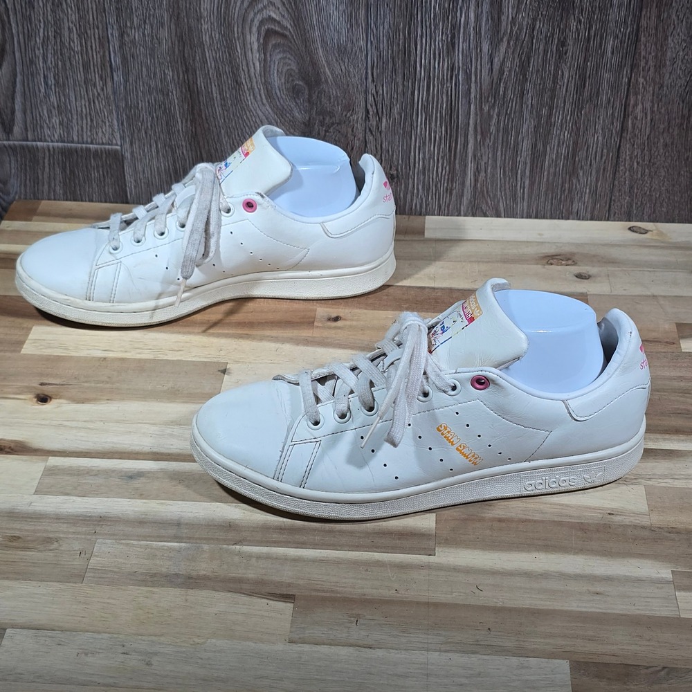 Adidas Stan Smith Primegreen Women's 9 White Crew Orange Peace Love GY5463